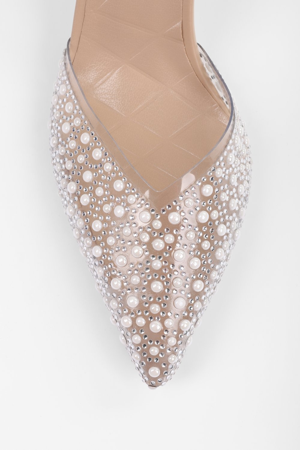 Kadın Pearly Ten İncili Şeffaf Stiletto