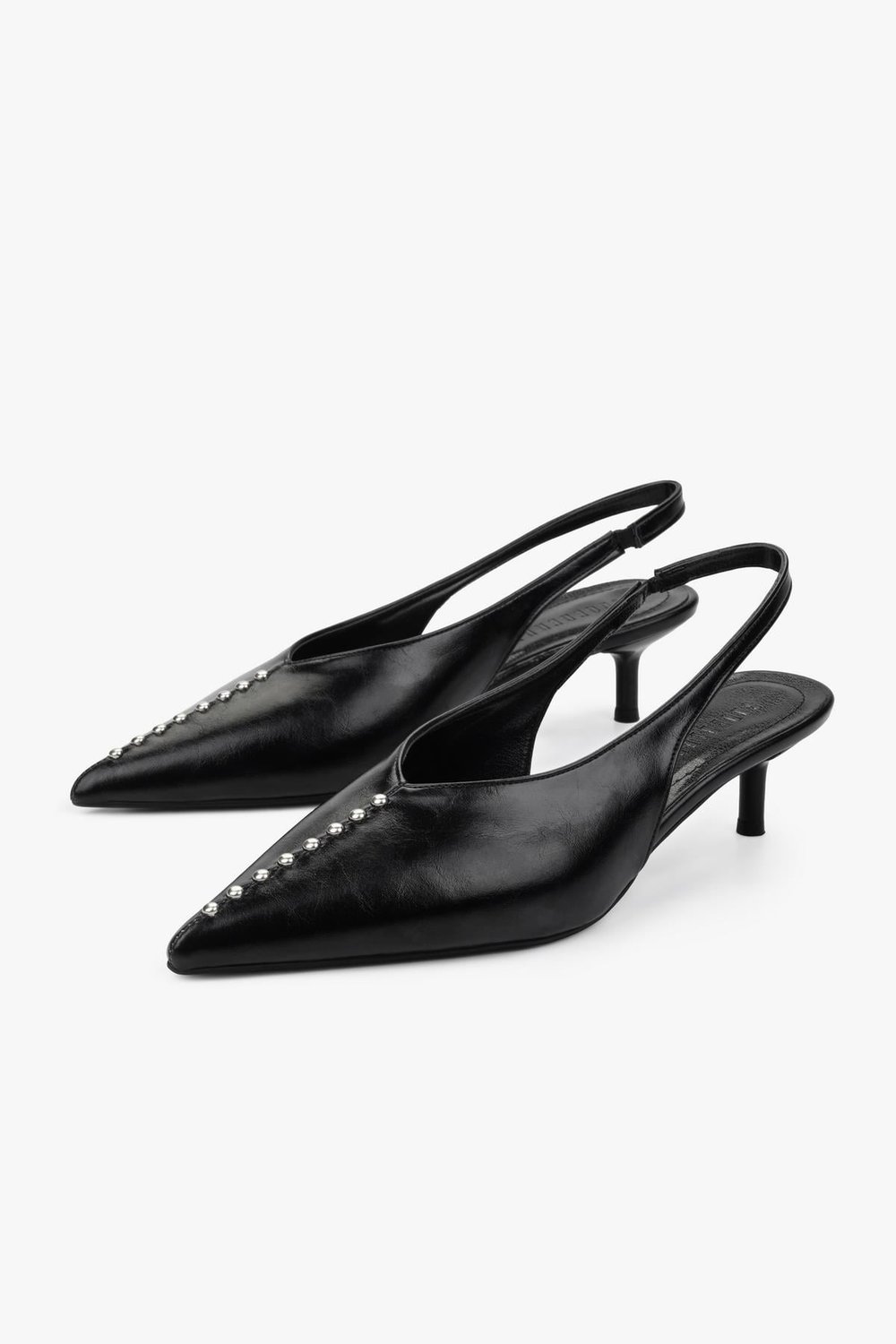 Kadın Roviel Siyah Cilt Trok Detaylı Stiletto
