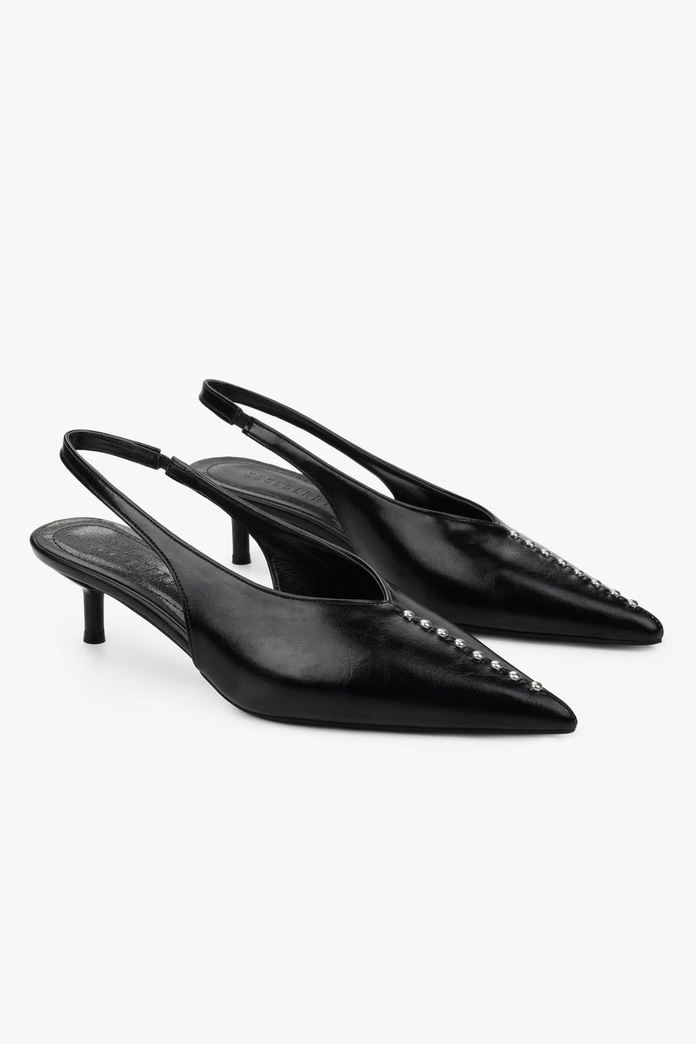 Kadın Roviel Siyah Cilt Trok Detaylı Stiletto