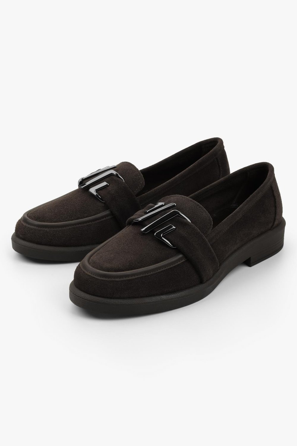 Kadın Sorell Kahve Süet Toka Detaylı Loafer