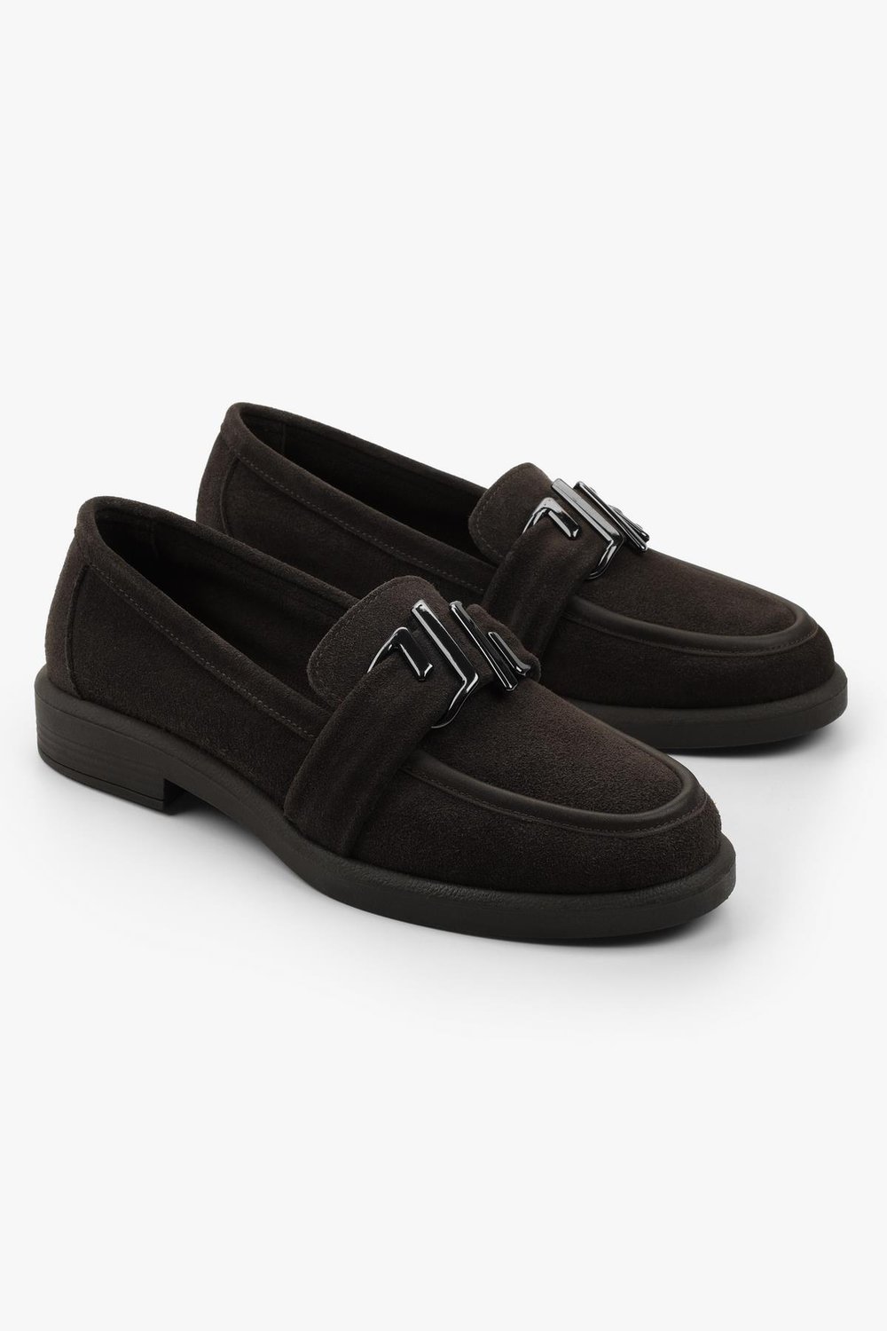 Kadın Sorell Kahve Süet Toka Detaylı Loafer