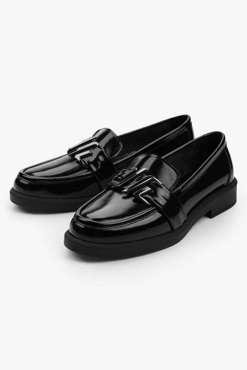 Kadın Sorell Siyah Rugan Toka Detaylı Loafer