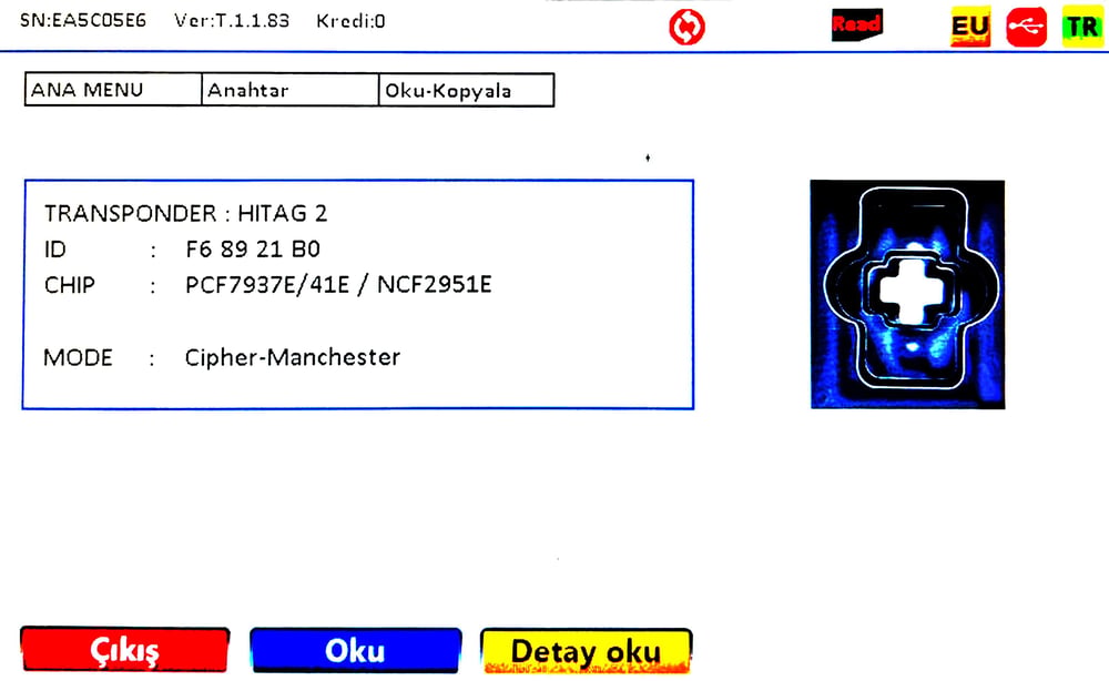 IEA CHEVROLET 3+1 BUTON HITAG2 TYPE B 315MHZ