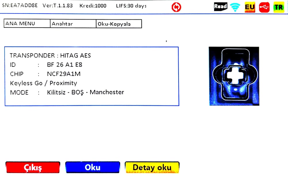 ORJ. CITROEN BERLINGO 3BT HITAG AES NCF29A1M KEYLESSGO 434MHZ SMART KUMANDA