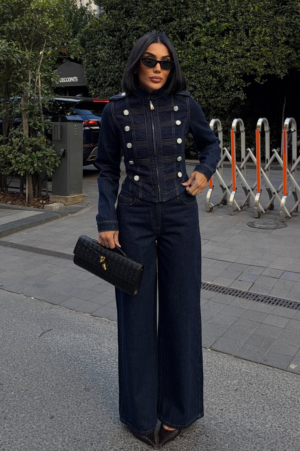 Silver Düğmeli Denim Takım   10374