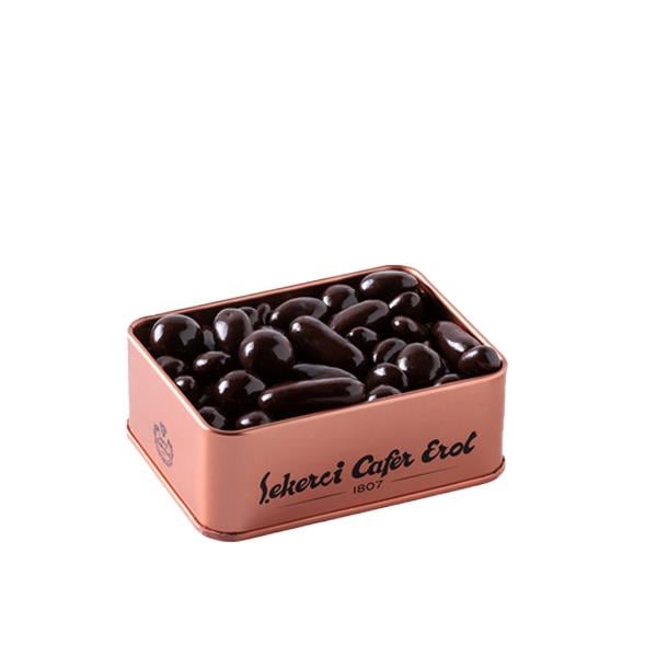 Şekerci Cafer ErolBitter Çikolata Kaplı Draje - Bronz Teneke Kutuda  150 gr.