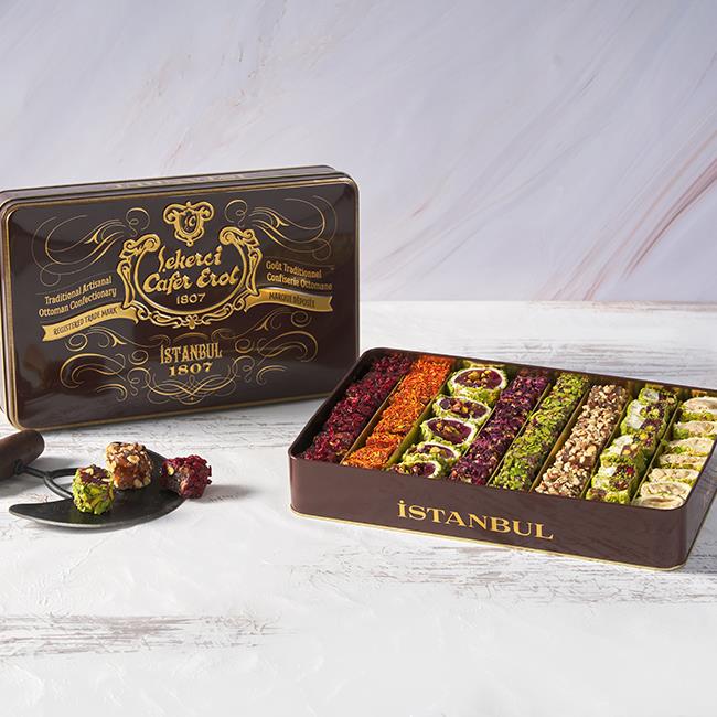 Şekerci Cafer ErolKarışık Spesiyal Lokum Büyük Retro Teneke 1270 gr (Ücretsiz Kargo)