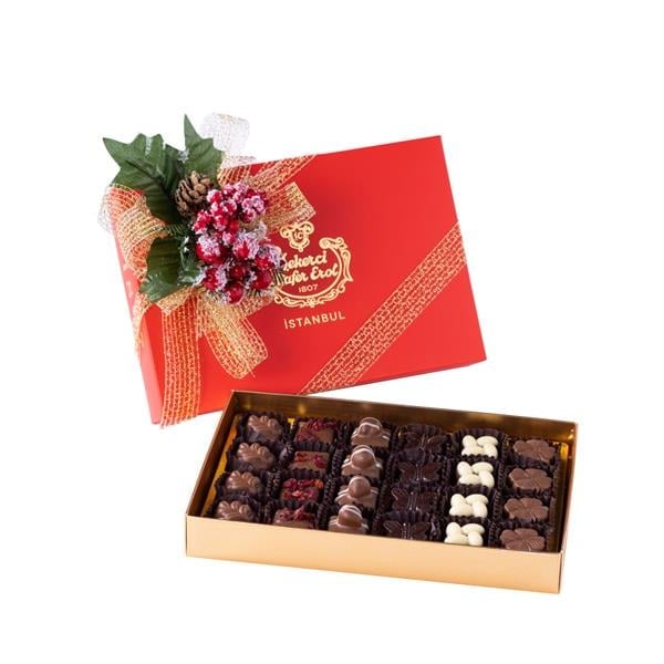 Şekerci Cafer ErolSpesiyal Çikolata - Hediyelik Özel Kırmızı Orta Set Kutu   