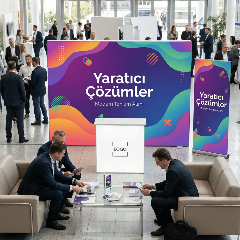 300x230 CM Modüler Lightbox 3'lü Fuar Stand Seti