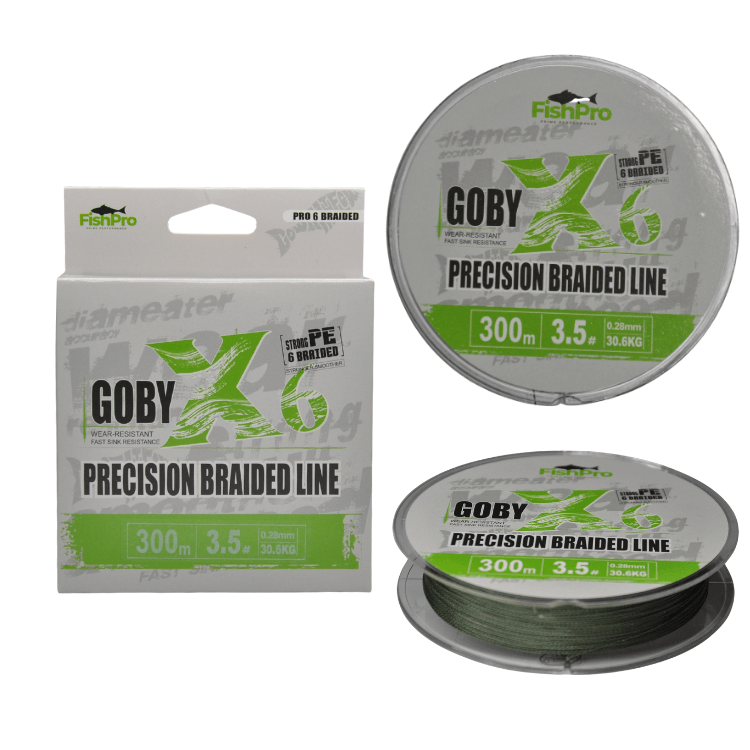 FishPro | FishPro Goby 300m X6 Dark Green İp Misina - 0.10 MM