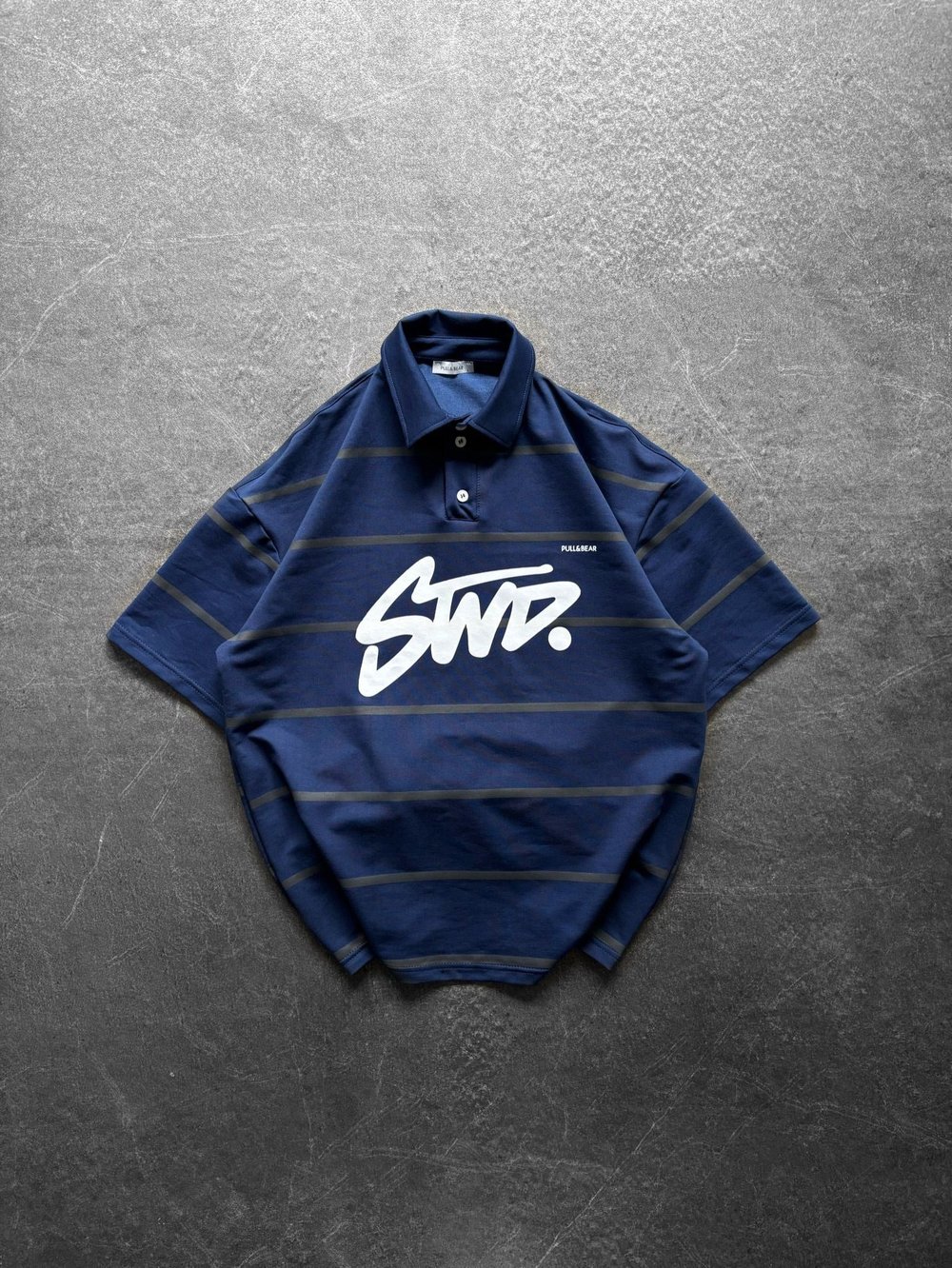   STW POLO YAKA ÇİZGİLİ OVERSİZE TİŞÖRT LACİ