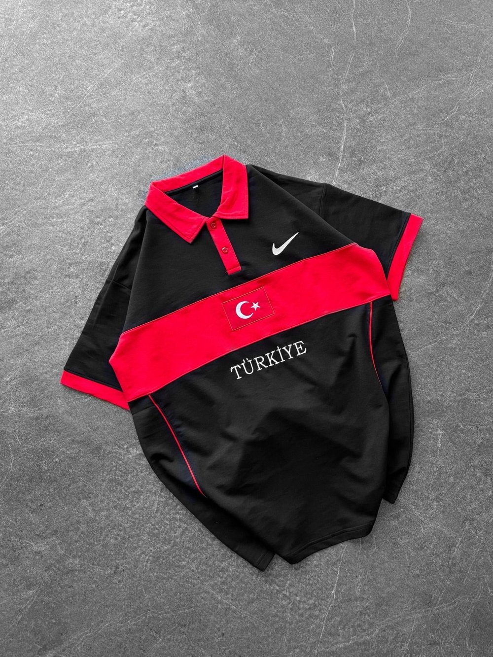  TR POLO YAKA OVERSİZE TİŞÖRT SİYAH