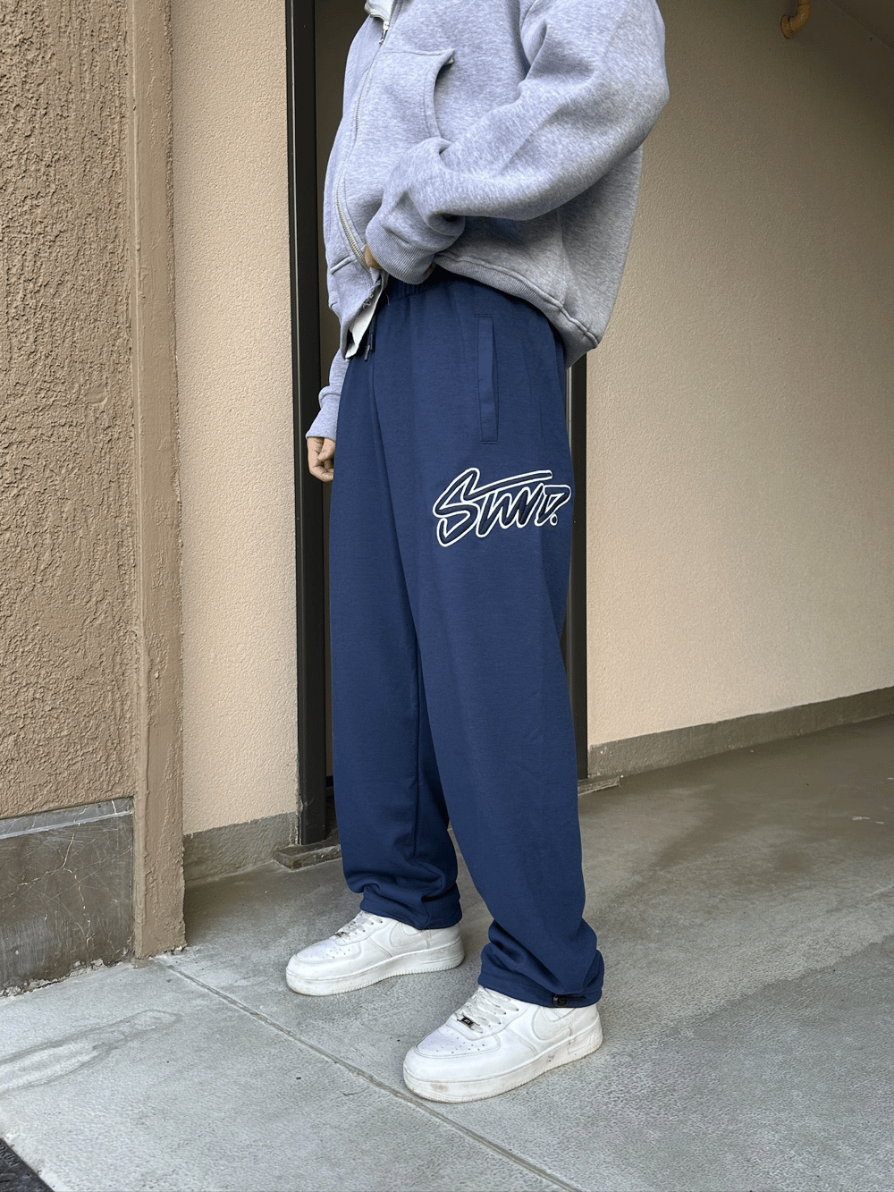 2 İPLİK KUMAŞ BAGGY KALIP PAÇA LASTİKLİ STW İÇİ DOLUMLU NAKIŞ EŞOFMAN ALTI LACİ