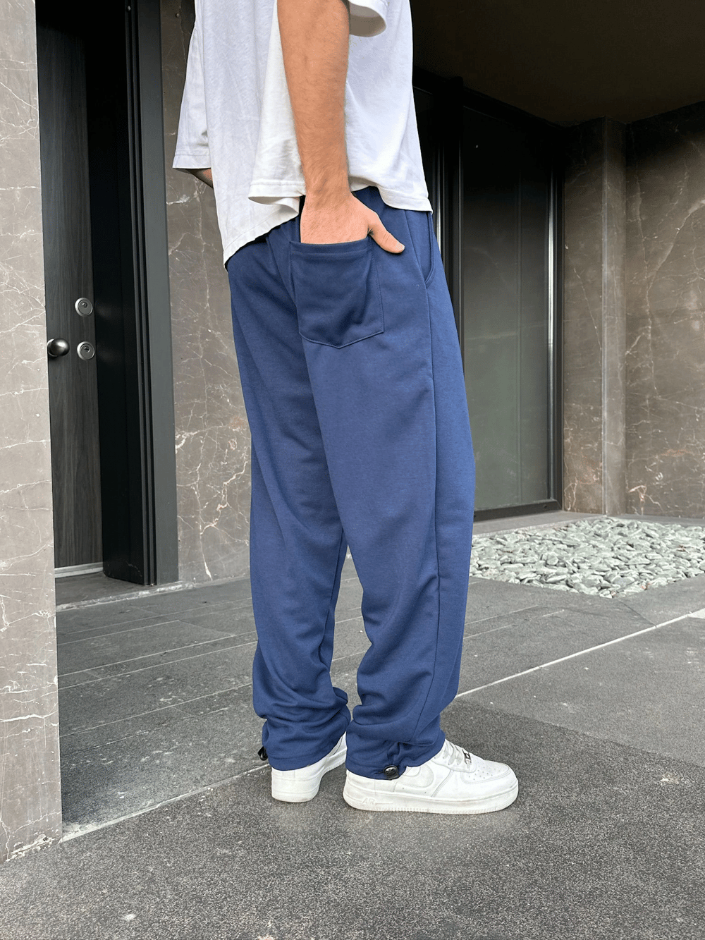 2 İPLİK KUMAŞ BAGGY KALIP PAÇA LASTİKLİ NK NAKIŞ EŞOFMAN ALTI LACİ