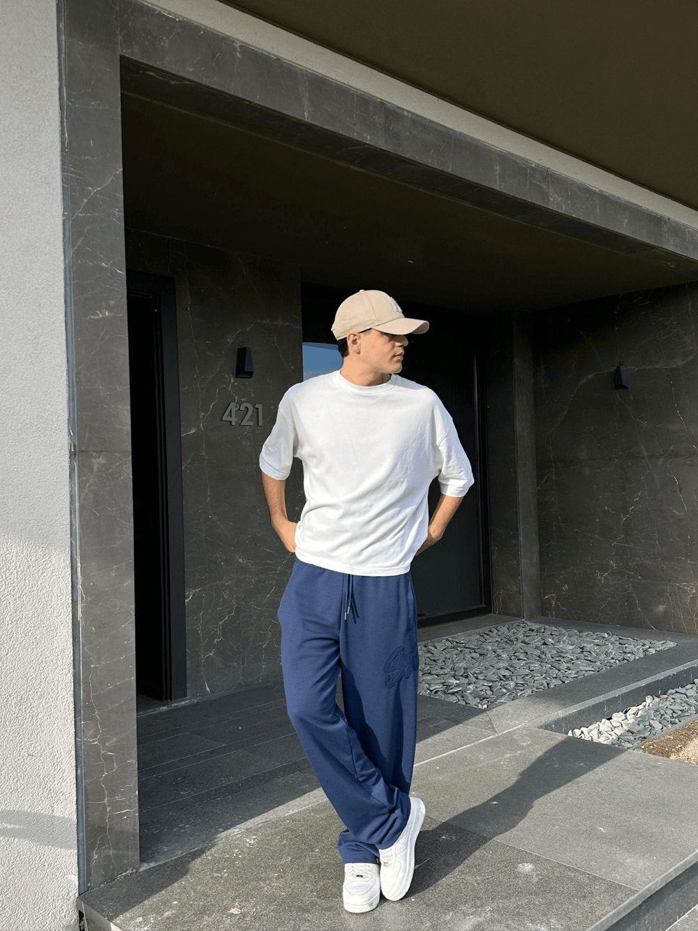 2 İPLİK KUMAŞ BAGGY KALIP PAÇA LASTİKLİ STW KABARTMA NAKIŞ EŞOFMAN ALTI LACİ