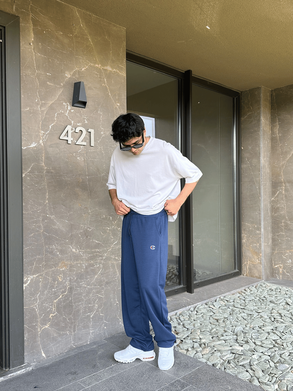 2 İPLIK KUMAŞ C NAKIŞ PACA LASTIK EŞOFMAN ALTI MAVİ