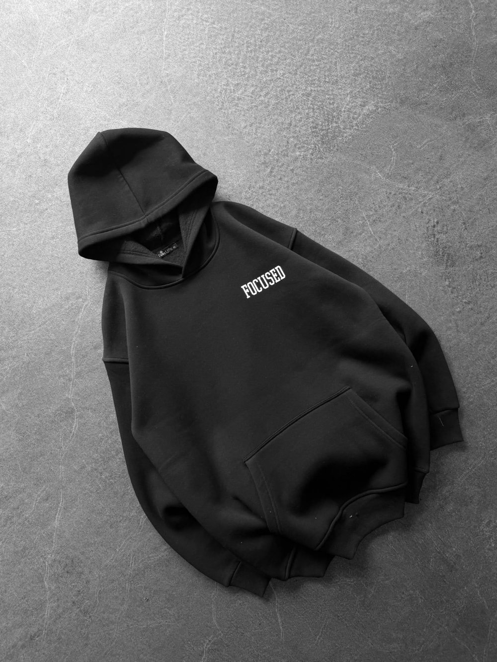 247 3 İPLİK ŞARDONLU KAPUŞONLU SWEAT SİYAH