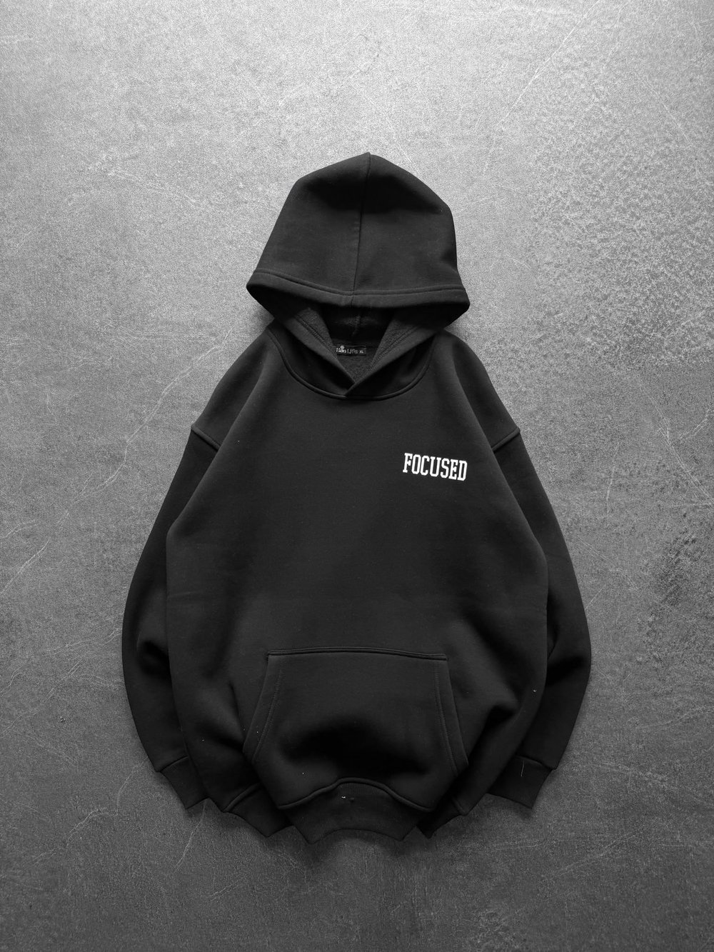 247 3 İPLİK ŞARDONLU KAPUŞONLU SWEAT SİYAH
