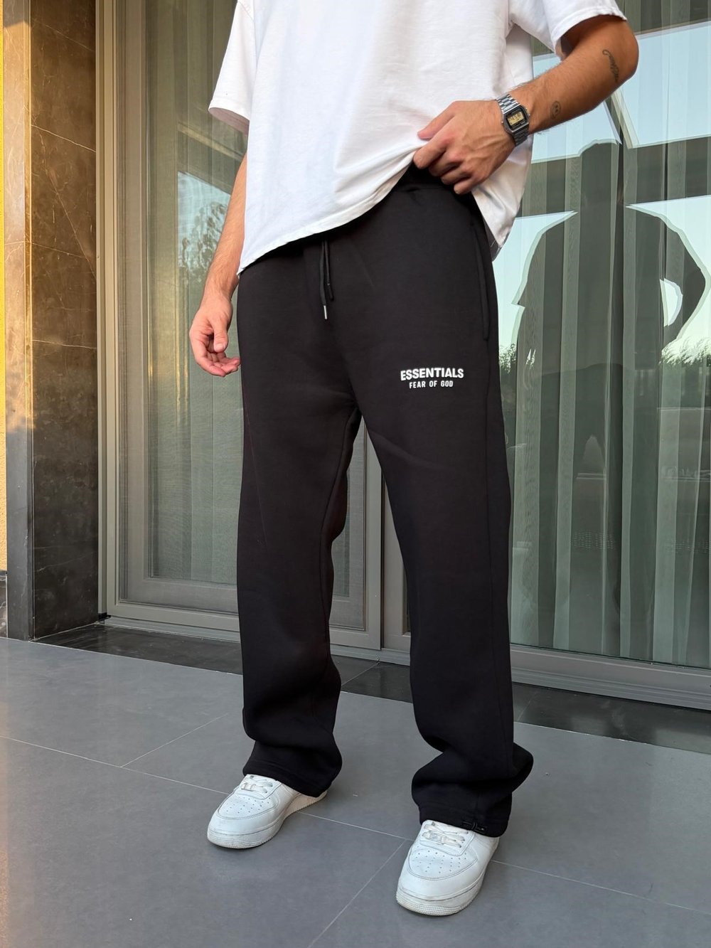 3 İPLİK ŞARDONLU ESSE EŞOFMAN  SİYAH