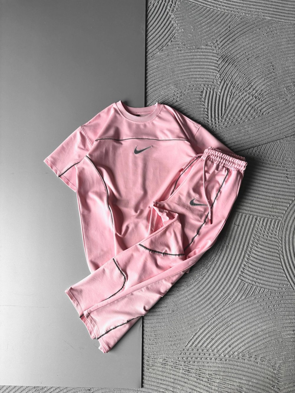 ALT ÜST REFLEKTÖR NK HS OVERSİZE EŞOFMAN TAKIMI PEMBE