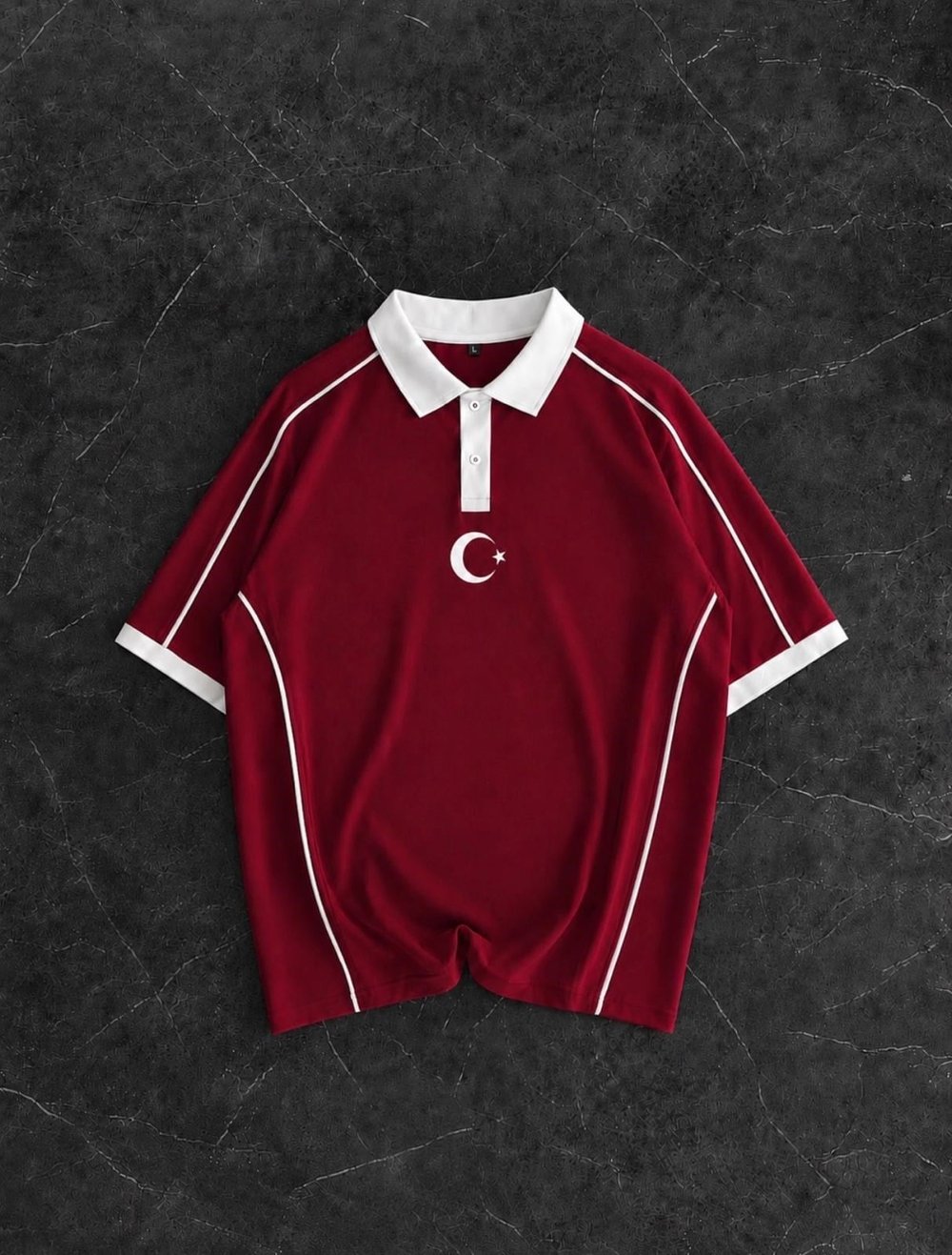 AY YILDIZ OVERSİZE POLO YAKA TİŞÖRT