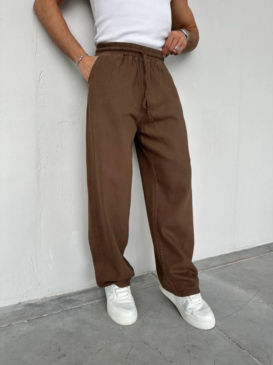BAGGY GABARDİN DS PANTOLON KAHVE