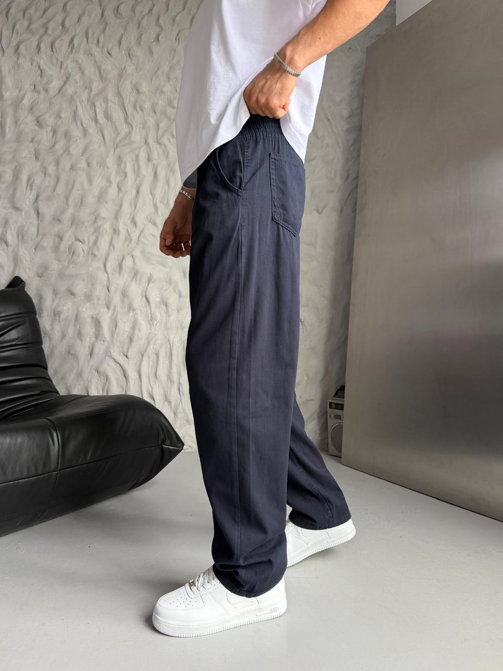 BAGGY İP BAĞLAMALI RAHAT KUMAŞ KOT PANTOLON LACİ