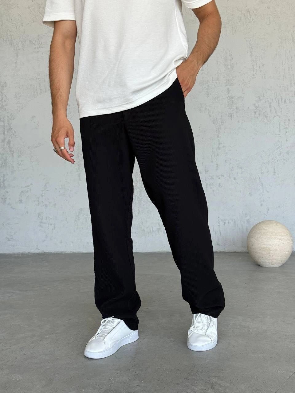 BAGGY KALIP DS FİTİLLİ PANTOLON FÜME