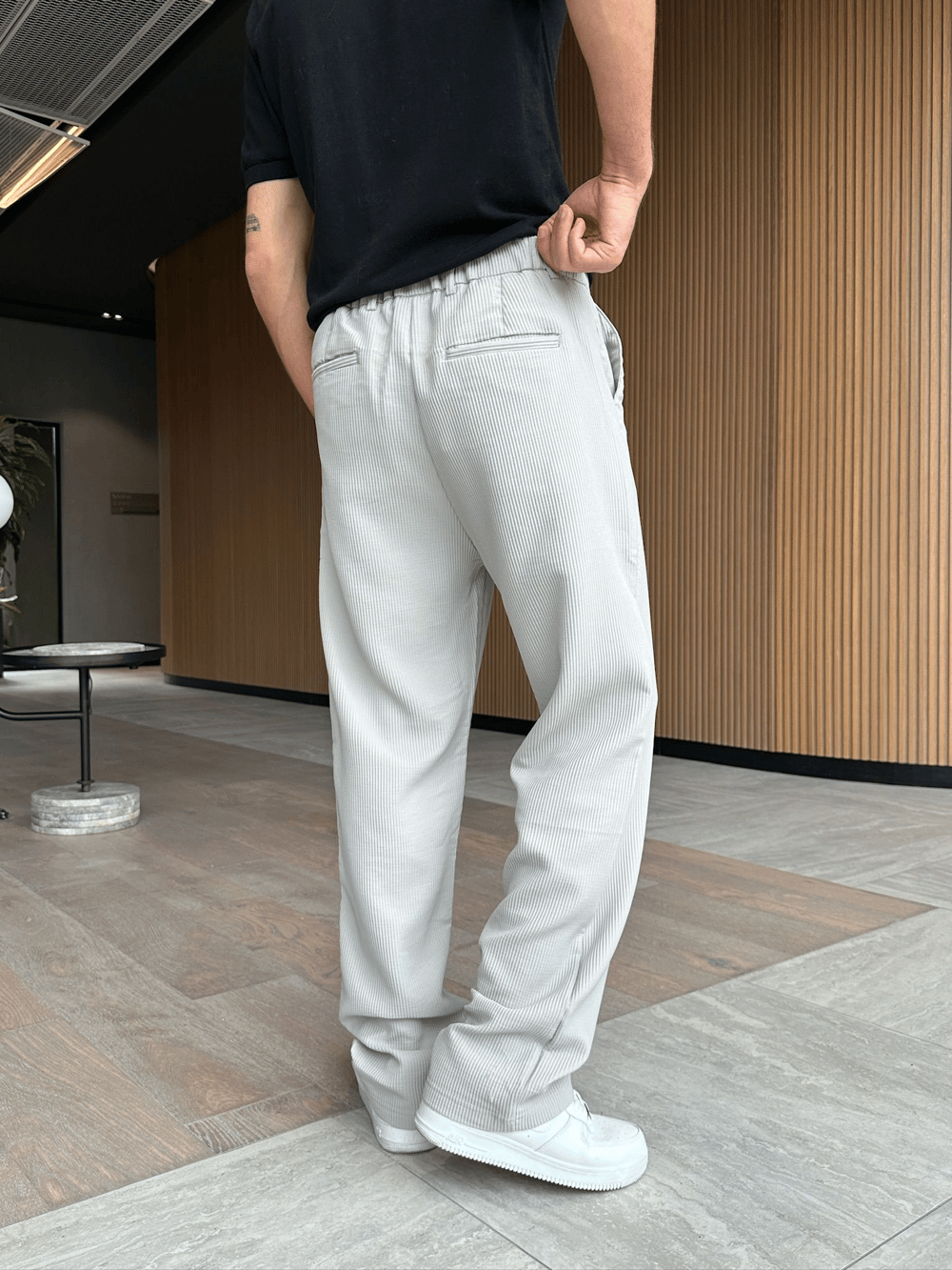 BAGGY KALIP FİTİLLİ DS PANTOLON BEJ