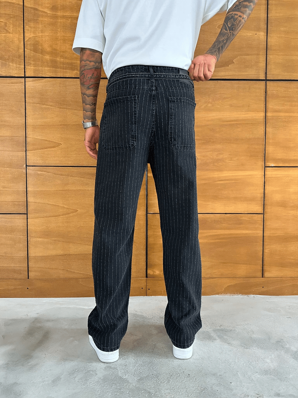 BAGGY KALIP KEMER DETAY TASARIM JEAN FÜME