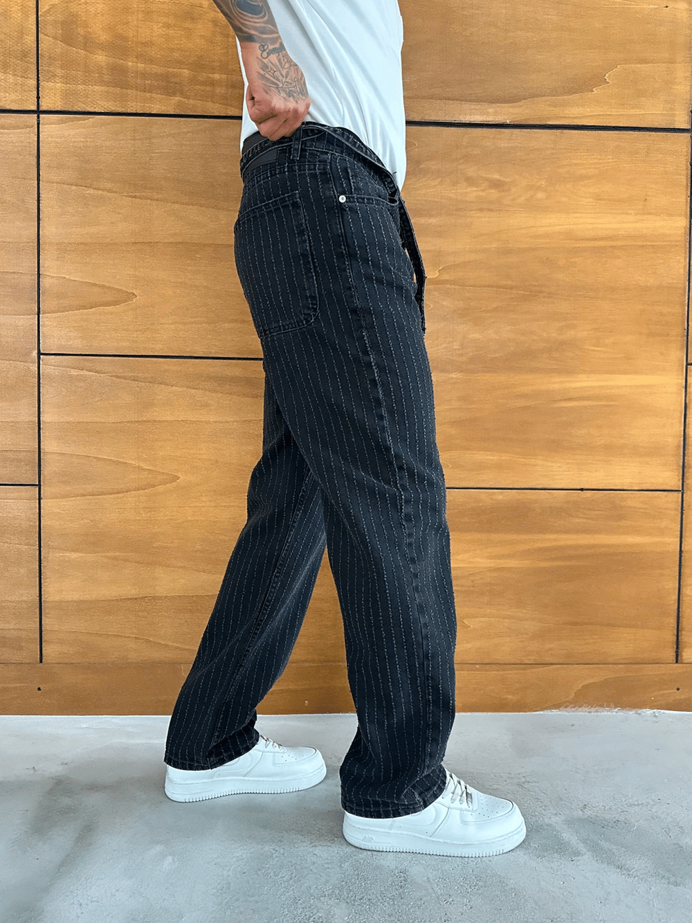BAGGY KALIP KEMER DETAY TASARIM JEAN FÜME