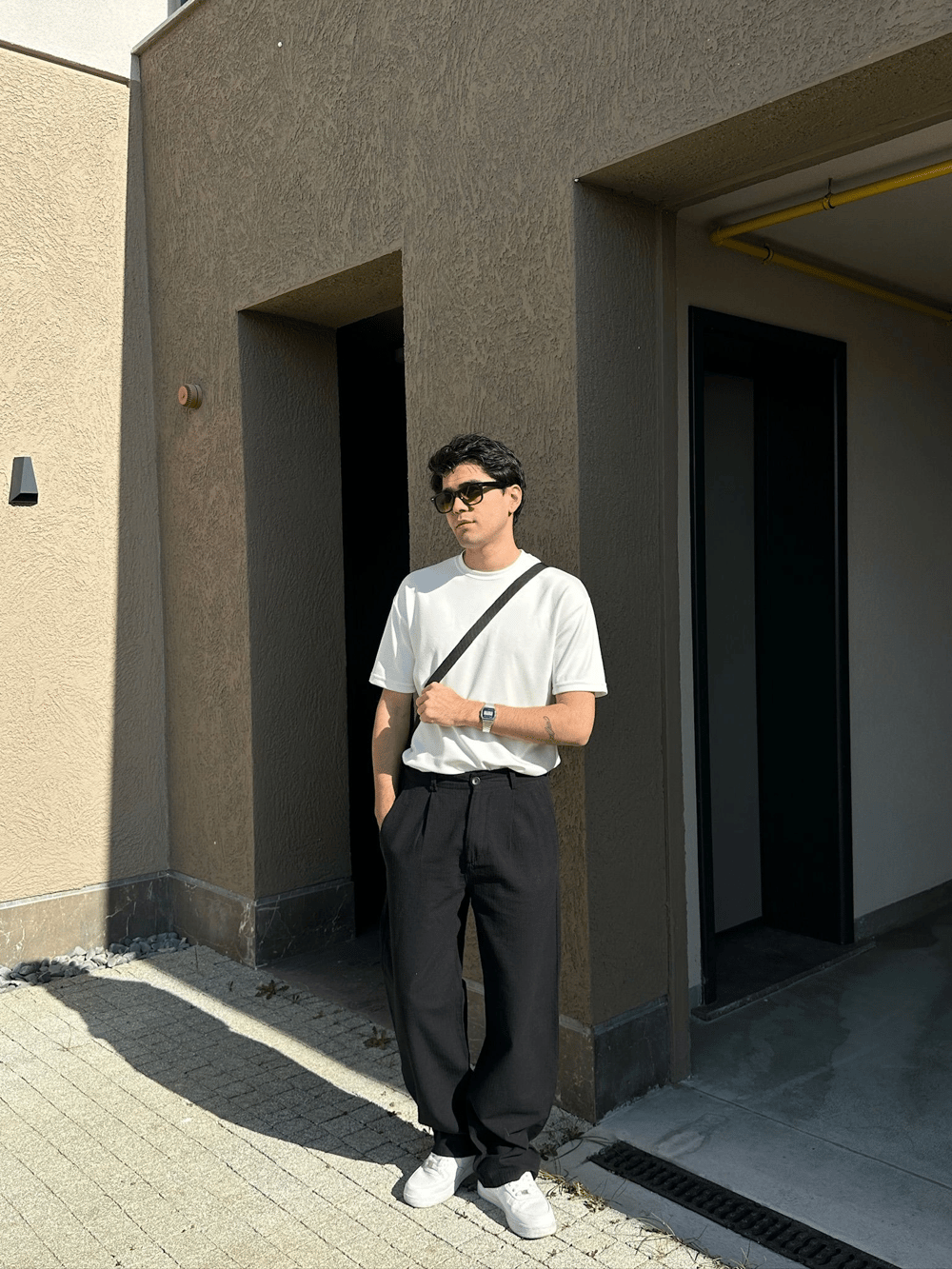 BAGGY KALIP KETEN KUMAŞ ŞERİTLİ DS PANTOLON SİYAH