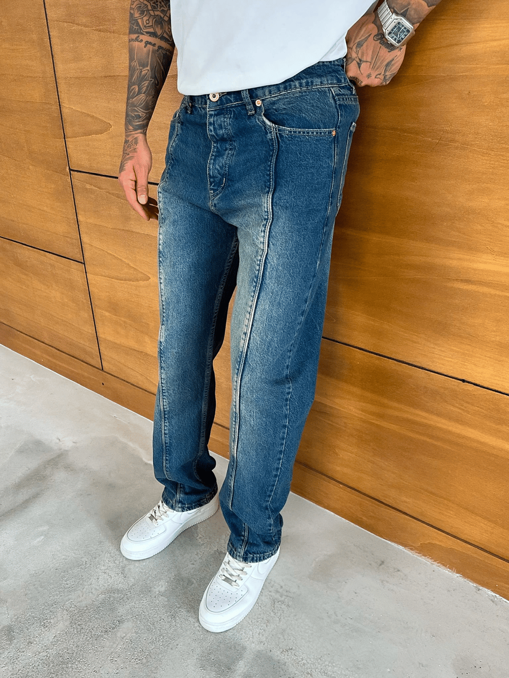 BAGGY KALIP ORTA DİKİŞ DETAY JEAN