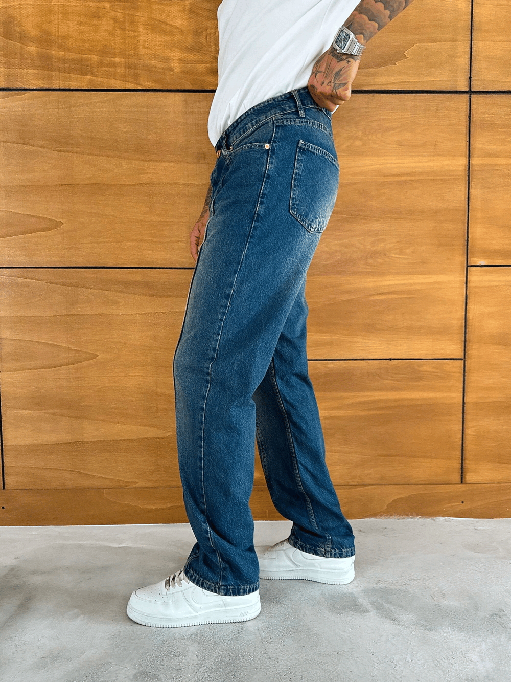 BAGGY KALIP ORTA DİKİŞ DETAY JEAN