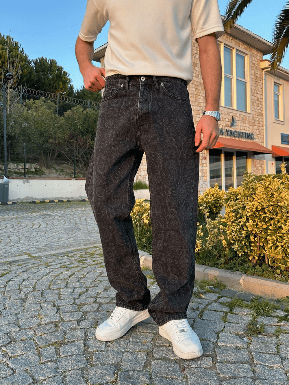BAGGY KALIP ŞAL DESEN MORROW PANTOLON