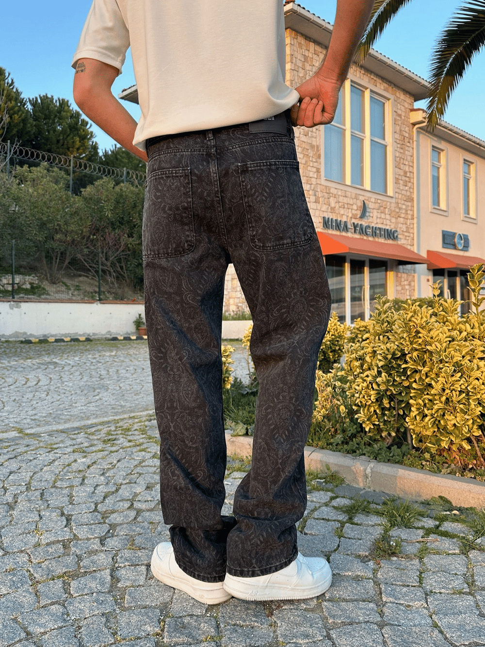 BAGGY KALIP ŞAL DESEN MORROW PANTOLON