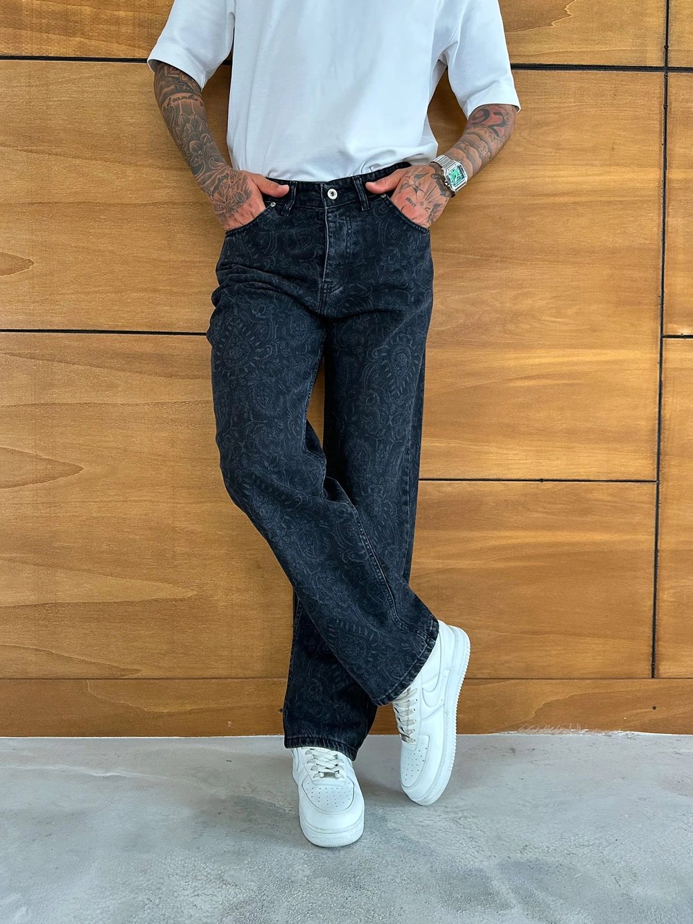 BAGGY KALIP ŞAL DESEN MORROW PANTOLON