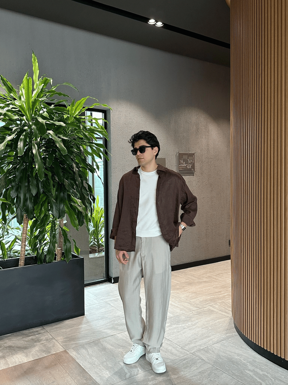 BAGGY KALIP TENSEL KUMAŞ DS PANTOLON BEJ