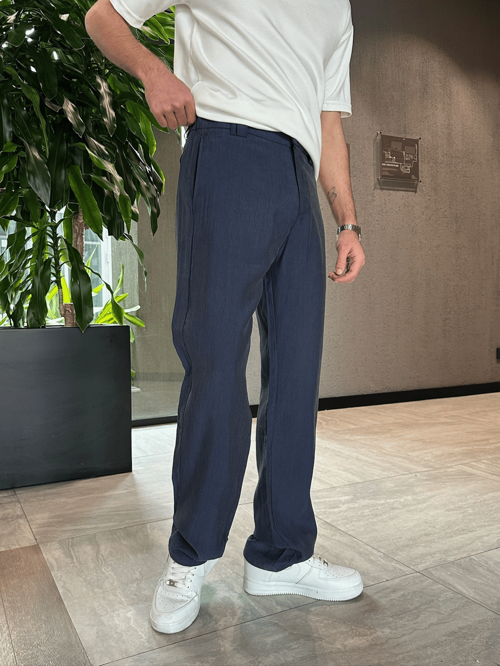 BAGGY KALIP TENSEL KUMAŞ DS PANTOLON LACİ