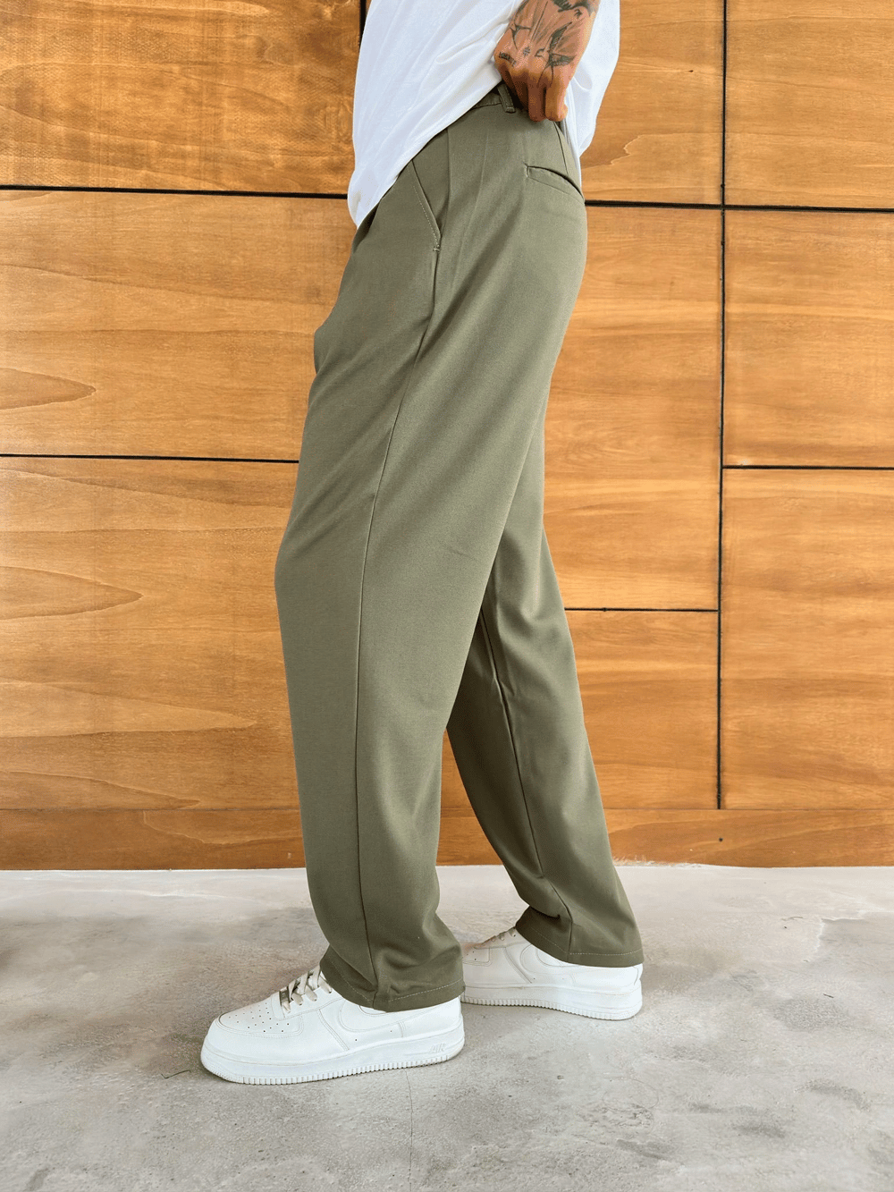 BAGGY KALIP WELL PİLELİ PANTOLON HAKİ