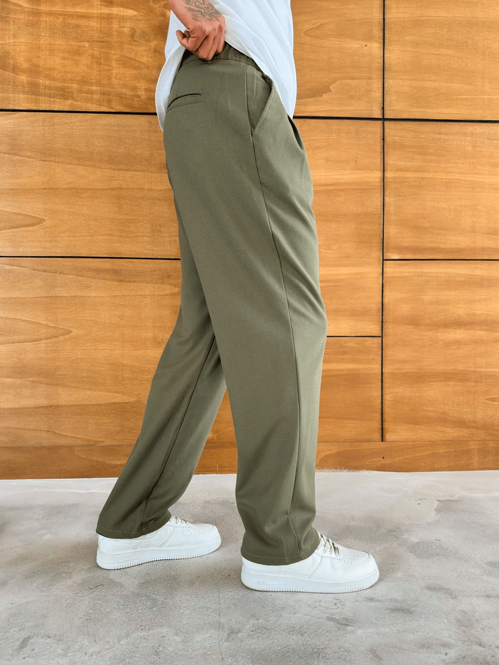 BAGGY KALIP WELL PİLELİ PANTOLON HAKİ