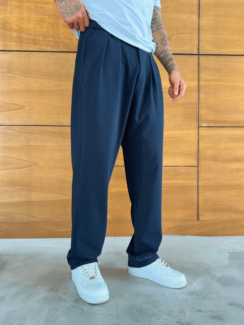 BAGGY KALIP WELL PİLELİ PANTOLON LACİ