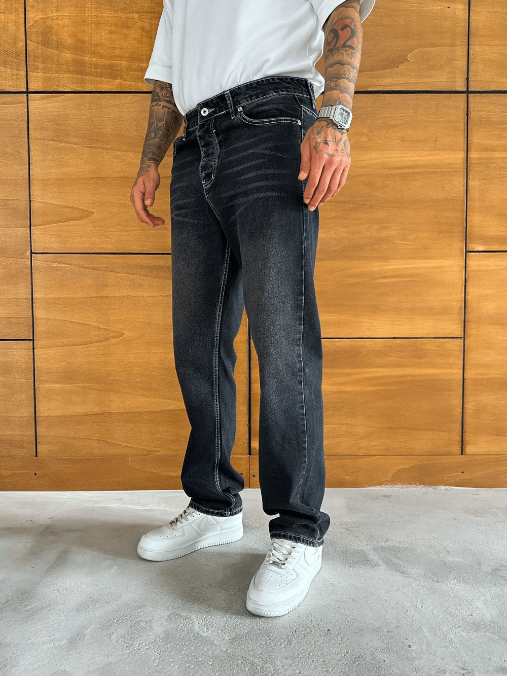 BAGGY KALIP YIKAMALI JEAN DIŞ DİKİŞ