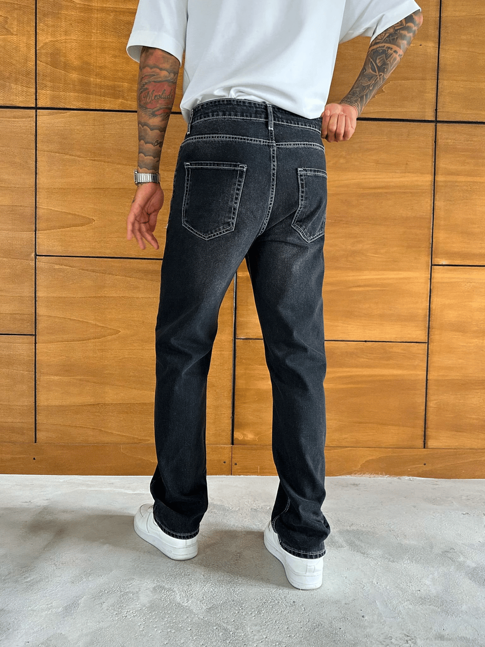 BAGGY KALIP YIKAMALI JEAN DIŞ DİKİŞ