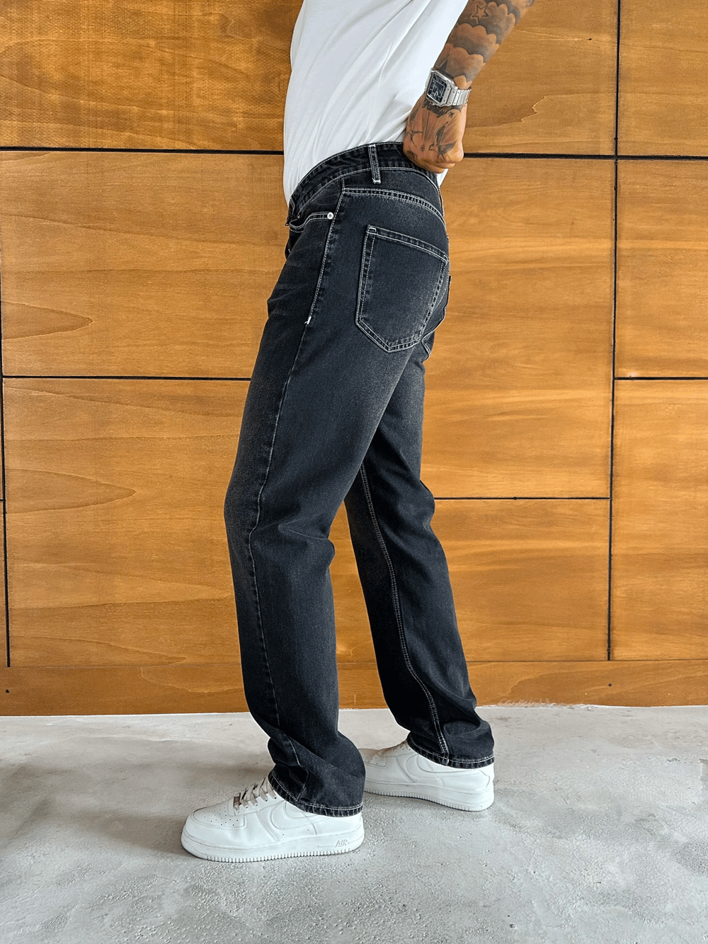 BAGGY KALIP YIKAMALI JEAN DIŞ DİKİŞ