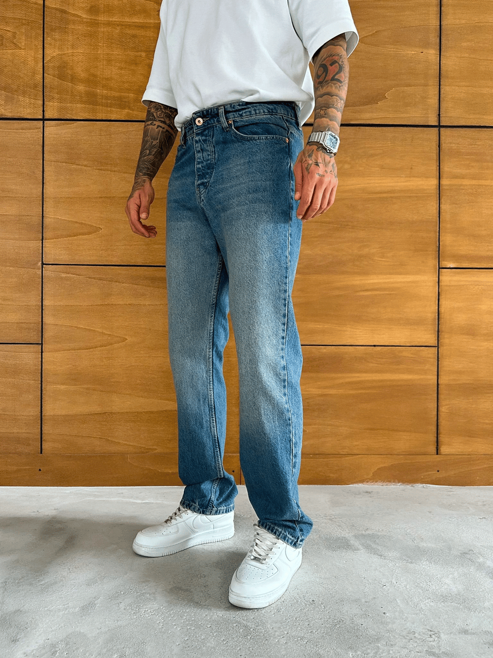 BAGGY KALIP YIKAMALI JEAN MAVİ