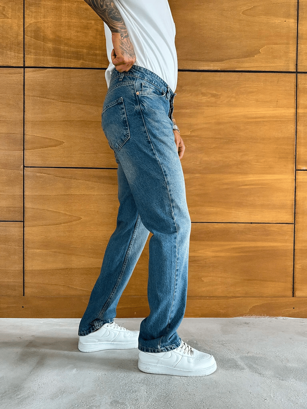 BAGGY KALIP YIKAMALI JEAN MAVİ