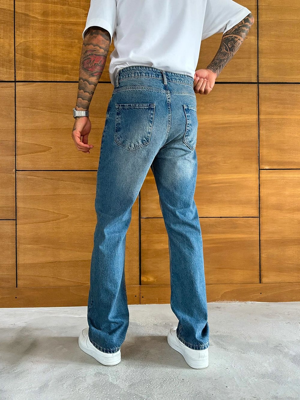 BAGGY KALIP YIKAMALI JEAN MAVİ