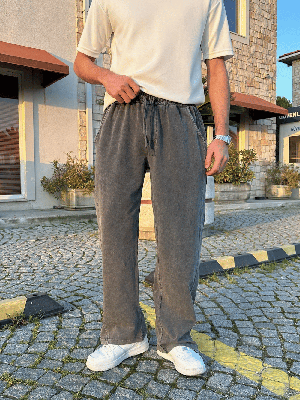 BAGGY KALIP YIKAMALI KUMAŞ MORROW EŞOFMAN FÜME