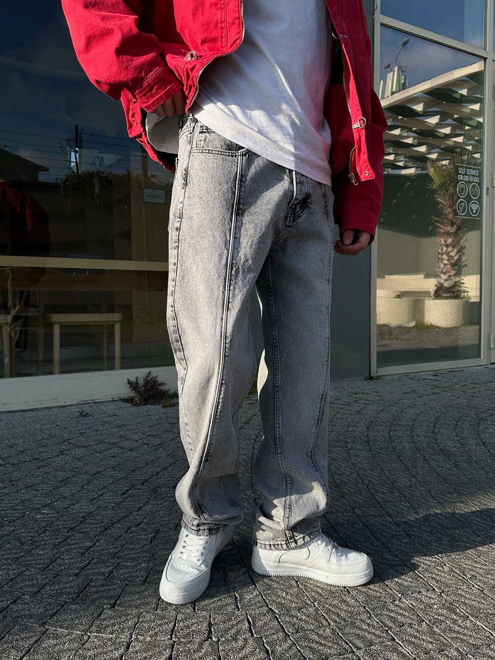 BAGGY ORTA PARCA DS KOT PANTOLON GRİ